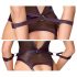 Cottelli Bondage - body aperto con polsini (nero) - XL