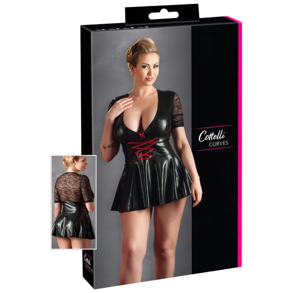 Abito mini scintillante con corsetto rosso Cottelli Plus Size (nero) 