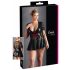 Cottelli Taglie Forti - Abito lucido con corsetto rosso (nero) - XXXL