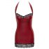 Miniabito rosso in pizzo decorato  - XL