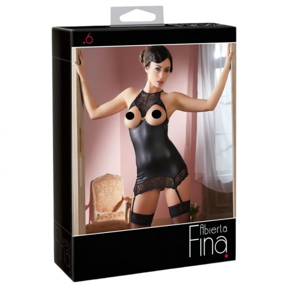 Abierta Fina - Abito Mini Seducente Scintillante (Nero)  - M