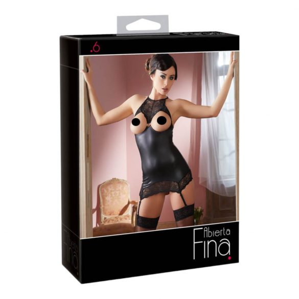 Abierta Fina - Abito Mini Seducente Scintillante (Nero)  - XL