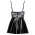 Abito Noir con Top in Pizzo e Gonna Lucida (Nero) 