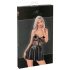 Abito Noir con Top in Pizzo e Gonna Lucida (Nero)  - M