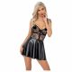 Abito Noir con Top in Pizzo e Gonna Lucida (Nero)  - M