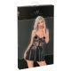 Abito Noir con Top in Pizzo e Gonna Lucida (Nero)  - L