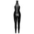 Tuta aderente lucida con cerniera (nera) - stile dominatrice/catwoman  - M