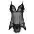 Cottelli - Babydoll trasparente con volant (nero) 