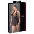 Babydoll "Cottelli Plus Size" con Pizzi e Doppia Tessitura Trasparente (nero) 