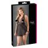 Babydoll "Cottelli Plus Size" con Pizzi e Doppia Tessitura Trasparente (nero)  - 2XL