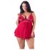 Cottelli Plus Size - babydoll scollato in pizzo (rosso)