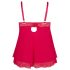 Babydoll Confortevole per il Sonno con Pizzo - Cottelli Taglie Forti (Rosso) 