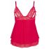 Babydoll Confortevole per il Sonno con Pizzo - Cottelli Taglie Forti (Rosso) 