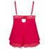 Babydoll Confortevole per il Sonno con Pizzo - Cottelli Taglie Forti (Rosso)  - 2XL