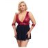 Babydoll Plus Size con Scollatura Profonda e Accessori Bondage Cottelli (rosso-nero) 