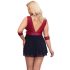 Babydoll Plus Size con Scollatura Profonda e Accessori Bondage Cottelli (rosso-nero) 