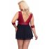 Babydoll Plus Size con Scollatura Profonda e Accessori Bondage Cottelli (rosso-nero) 