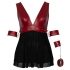 Babydoll Plus Size con Scollatura Profonda e Accessori Bondage Cottelli (rosso-nero) 