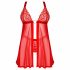 Obsessive Elianes - set babydoll in pizzo (rosso) - M/L