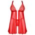 Obsessive Elianes - set babydoll in pizzo (rosso) - M/L