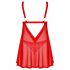 Obsessive Elianes - set babydoll in pizzo (rosso) - M/L