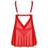 Obsessive Elianes - Babydoll di pizzo rosso con set sensuale - M/L