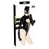 Body Lucido Nero con Maniche Lunghe e Decorazione a Corsetto - Maschera Batwoman Inclusa  - M