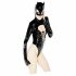 Body Lucido Nero con Maniche Lunghe e Decorazione a Corsetto - Maschera Batwoman Inclusa  - M