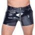 Black Level - shorts da uomo in laccato con tasche laterali (nero)