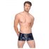 Black Level - Shorts uomo con cerniera e dettagli a coste (nero)