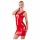 LATEX - abito mini senza maniche in lattice (rosso) - L