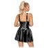 LATEX - minidress con gonna a balze (nero) - M