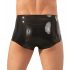 Boxer in lattice con sostegno per pene e testicoli (nero)  - L/XL