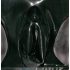 LATEX - Slip donna con condom vaginale (nero)