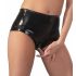 LATEX - Slip donna con condom vaginale (nero) - M