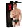 Slip maschile in lattice con dildo anale interno (nero)  - XL