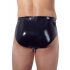 LATEX - Slip uomo con dildo anale interno conico (nero)