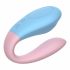 Vibratore di coppia impermeabile ricaricabile Mrow 03 (blu-rosa) 