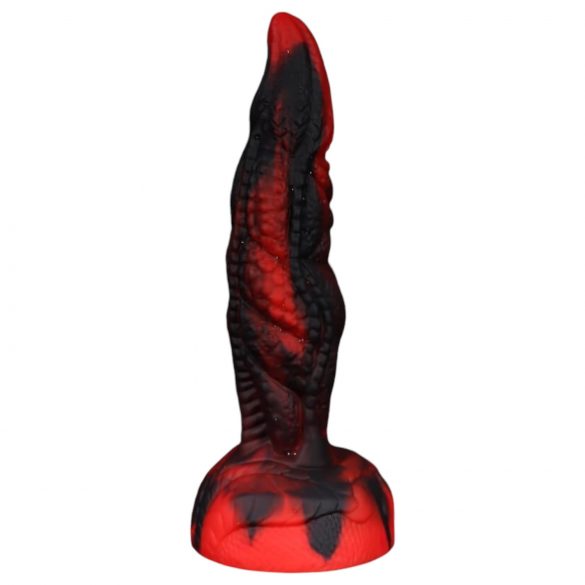 OgazR Hell Dong - dildo scanalato con base a ventosa - 20 cm (nero-rosso)