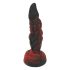 Dildo Infernale con Ventosa e Rilievi - 20 cm (Nero-Rosso) 