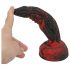 OgazR Hell Dong - dildo scanalato con base a ventosa - 20 cm (nero-rosso)