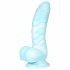 Serpente Marino con Penis Attrezzato Soddisfacente - Dildo Rigato con Ventosa - 17 cm (Blu e Bianco) 