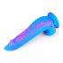 Polipo Tentacolare - Dildo in silicone con ventosa e testicoli - 18cm (blu-rosa) 