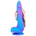 Polipo Tentacolare - Dildo in silicone con ventosa e testicoli - 18cm (blu-rosa) 