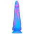 Polipo Tentacolare - Dildo in silicone con ventosa e testicoli - 18cm (blu-rosa) 