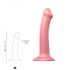 Dildo Strap-on-me Metallic Shine Medio - Ipoallergenico - Rosa Metallizzato 