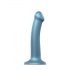 Dildo Strap-on-me Metallic Shine M in Silicone Compatibile con la Pelle - Taglia Media (Blu Metallizzato) 