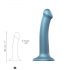 Dildo Strap-on-me Metallic Shine M in Silicone Compatibile con la Pelle - Taglia Media (Blu Metallizzato) 