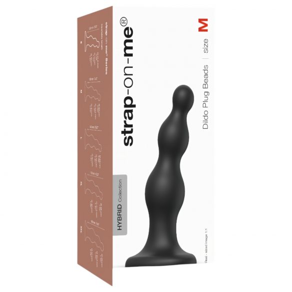 Dildo con Supporto e Perle Strap-on-me M - Nero 