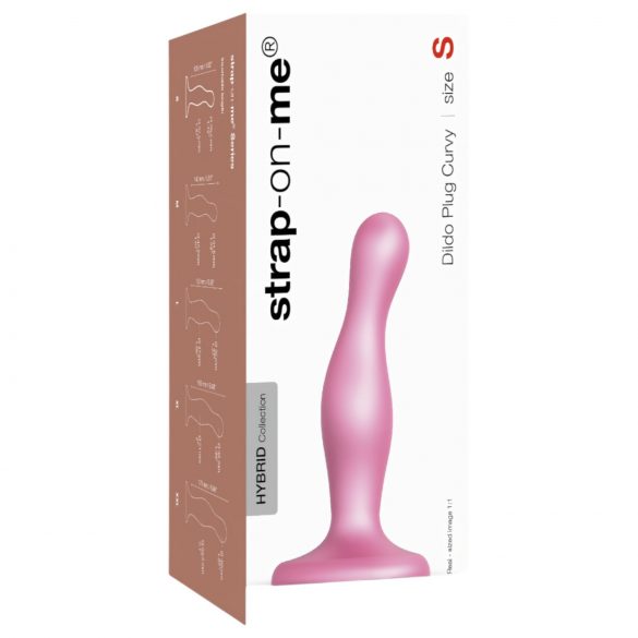 Strap-on-me Curvy S - dildo ondulato con base (rosa)